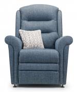 Ideal Haydock fixed chair in Ferrara Aegean fabric with Florence Sky scatter cushion 