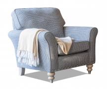 Alstons Cleveland Studio accent chair picture in fabric 2557 (Band D), grey ash/brushed nickel legs.