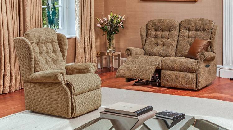 Fixed chair shown with reclining 2 seater sofa 