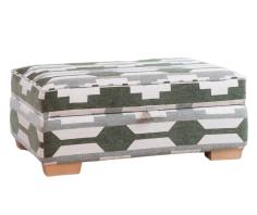 Alstons Alpine Legged Ottoman in fabric 3150