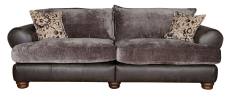 Grand 4 seater sofa shown in Lazio Grey leather / fabric combination 