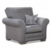 In fabric 8507, small scatter cushion in 8627, smokey oak feet