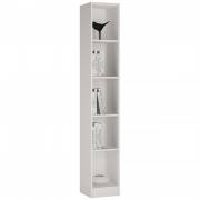 4 You Tall Narrow Bookcase in Pearl White
