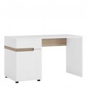 Chelsea Bedroom Desk/Dressing table in white with an Truffle Oak Trim