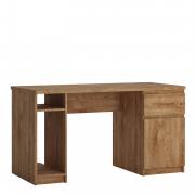  Fribo 1 Door 1 Drawer Twin Pedestal desk Golden Ribbeck Oak