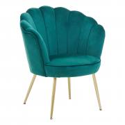 Suvi Emerald Velvet Scalloped Accent Chair