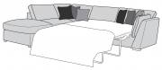 Phoenix Corner Chaise Sofa Bed - Open : FST / LFC / R2S