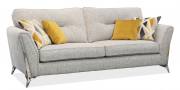 Pictured in fabric 1378, large scatter cushions in 1133, small scatter cushions in 0443, polished chrome legs.