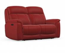 Paris 2 seater power sofa in Calda Cranberry leather 