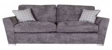 Pictured in Kingston Grey with Salute Pattern Silver scatter cushions and Chrome feet 
