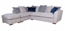 Pictured in Ramsey Pebble with Delta Navy pillowback cushions, Festival Royal Blue scatter cushions and Mid Oak feet 