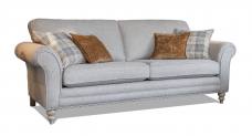 Alstons Cleveland Grand sofa pictured in fabric 1769 (Band SE), large scatter cushions in 2507, small scatter cushions in 2743, grey ash/brushed nickel legs