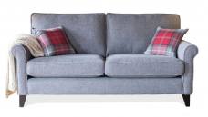 Alstons Poppy 3 seater sofa shown in fabric 1767, small scatter cushions in fabric 1621, dark legs.