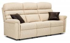 Sofa shown in Venice Oyster on glide feet with leather (sold seperately) scatter cushions 