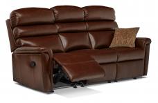 Sofa shown with manual catch  in Texas Brown leather 