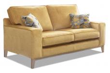 Alstons Fairmont 2 seater sofa in fabric 0209, small scatter cushions in 0049, weathered oak plinth