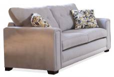 Alstons Ella 3 seater sofa in fabric 1897, large scatter cushions in 1523, dark feet. 