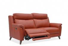 Kenzie 3 seater power sofa with one footrest in the reclined position 