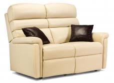 Sofa shown in Manhattan cream leather with scatter cushions (sold seperately) in Queensbury chocolate 