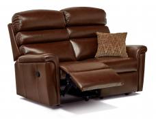 Sofa shown with manual catch in Texas Brown leather  