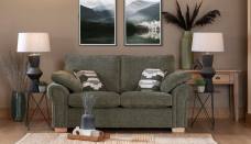 Alstons Alpine 2 seater sofa shown in fabric 4820, scatters in 3150
