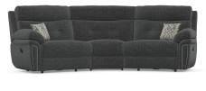 Baxter 3 seater curved corner sofa shown in Iona Black 