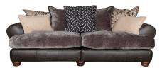 Grand sofa shown in Lazio Grey leather / fabric combination 