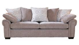 The Alstons Alpine grand sofa shown in fabric 5738, 3 pillow back cushions in 3265