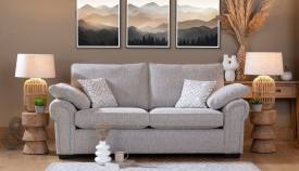 Alstons Alpine 3 seater sofa shown in fabric 3605, scatters in 3265