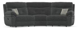 Baxter 3 seater curved corner power sofa 