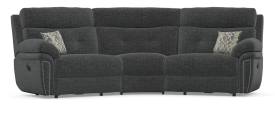 Baxter 3 seater curved corner sofa shown in Iona Black 
