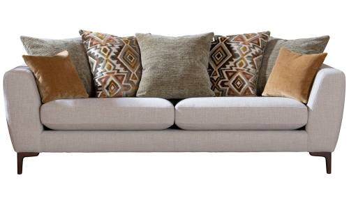 Alstons Inka grand pillow back sofa in main fabric cover 5908, Cushion fabrics 5133, 5613 & 5710.