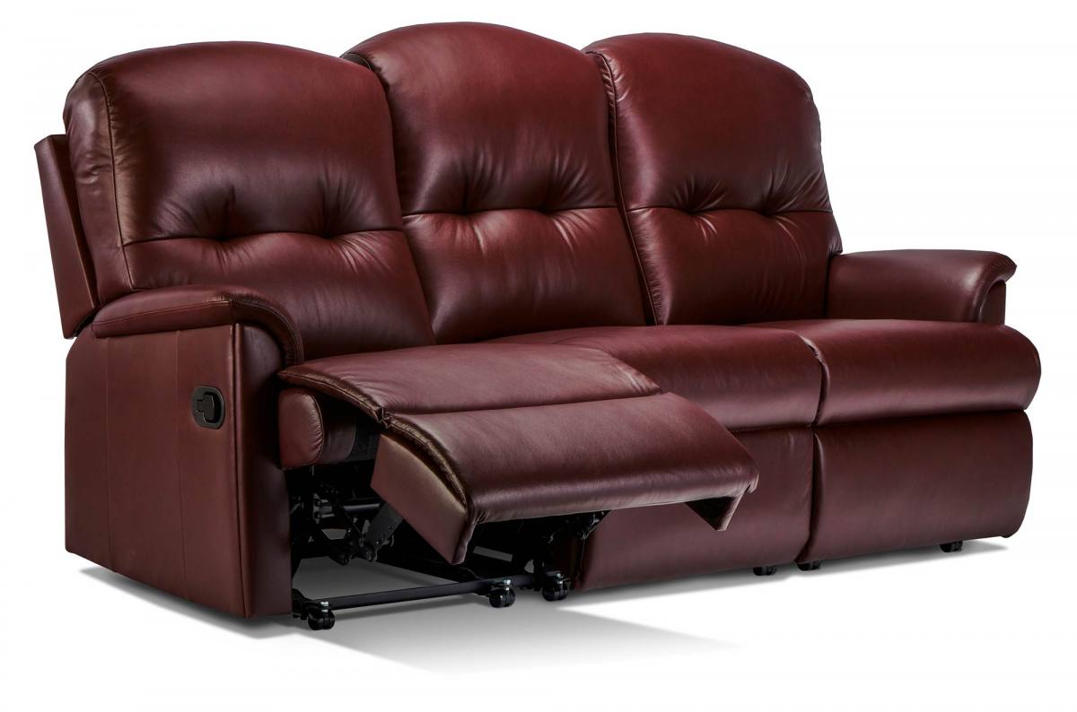 Sherborne Lincoln Small Reclining 3 Seater Leather Sofa L535 at Relax Sofas and Beds