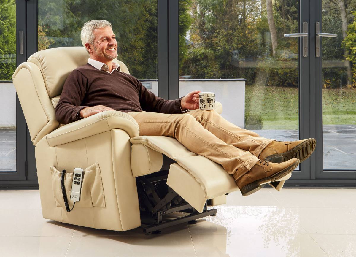Sherborne Olivia Standard Leather Electric Riser Recliner Chair VAT Included at Relax Sofas and Beds