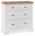 Bentley Designs - Hampstead Two Tone Ivory & Oak 2 + 2 Drawer Chest