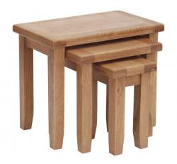 Nest of three oak tables