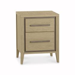 Bentley Designs Rimini Aged Oak & Weathered Oak 2 Drawer Nightstand  