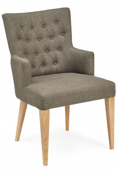 Bentley Designs High Park Oak Upholstered Arm Dining Chair Pair