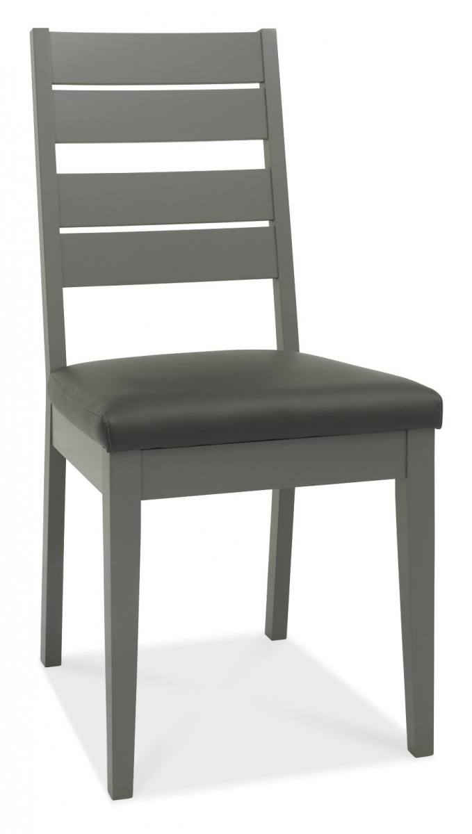 The Bentley Designs Oakham Dark Grey Chair - Dark Grey Faux Leather