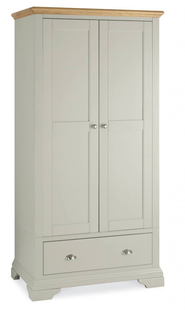 The Bentley Designs Hampstead Soft Grey & Pale Oak Double Wardrobe