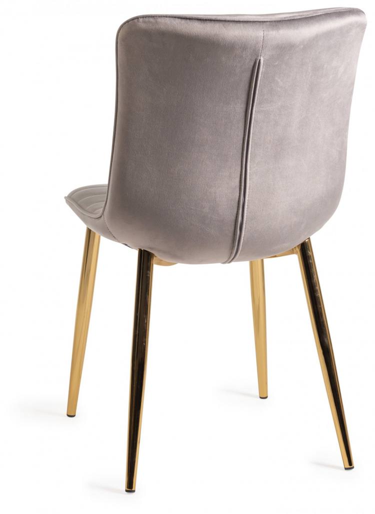 Back of the Bentley Designs Rothko Grey Velvet Fabric Chair 