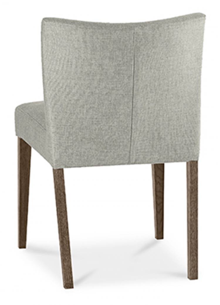 Back of the Bentley Designs Turin Dark Oak Uph Chair in Pebble Grey Fabric 