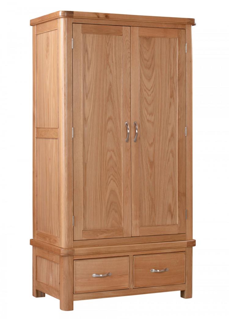 Bakewell Oak Double Wardrobe with Drawers