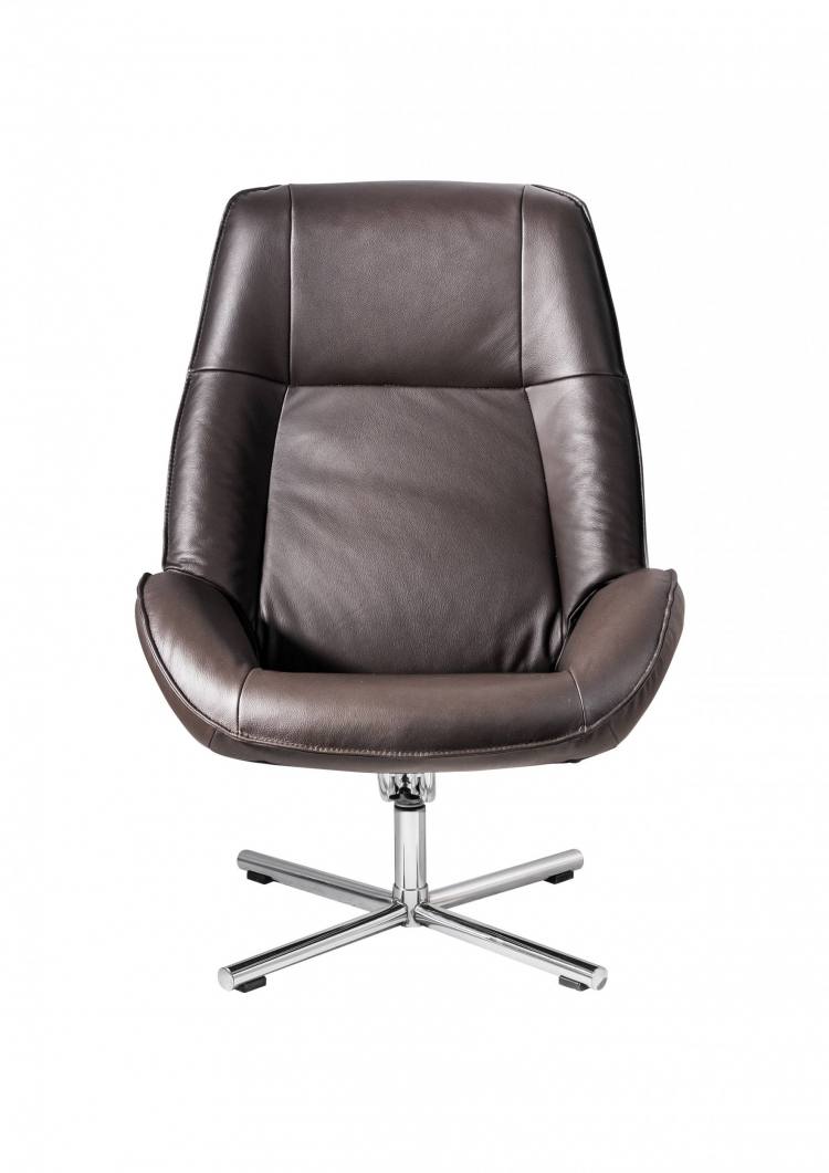 Kebe Roma Swivel Chair Soft Tube Chrome Front View