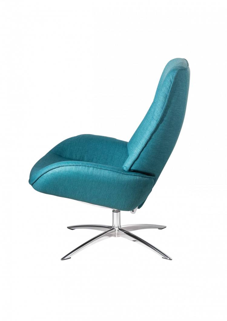 Kebe Bordeaux Swivel Chair in Lido Petrol Side View