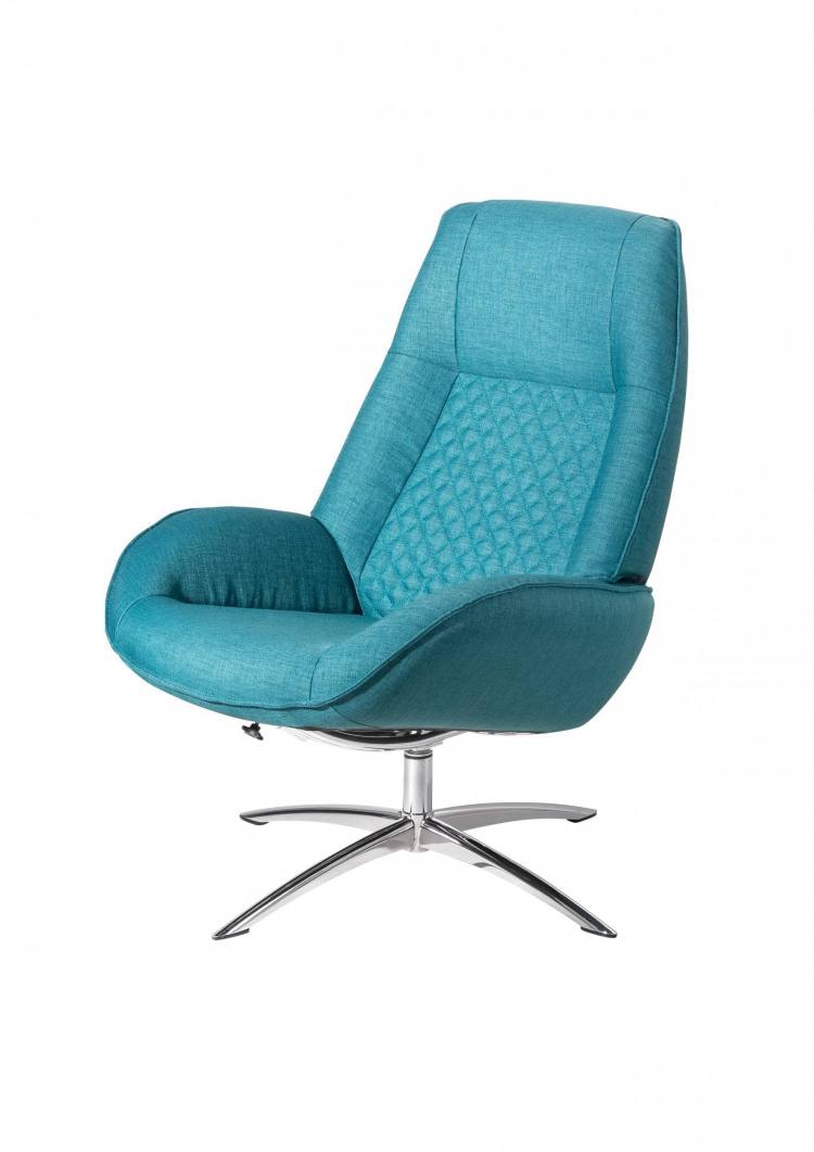 Kebe Bordeaux Swivel Chair in Lido Petrol Side View