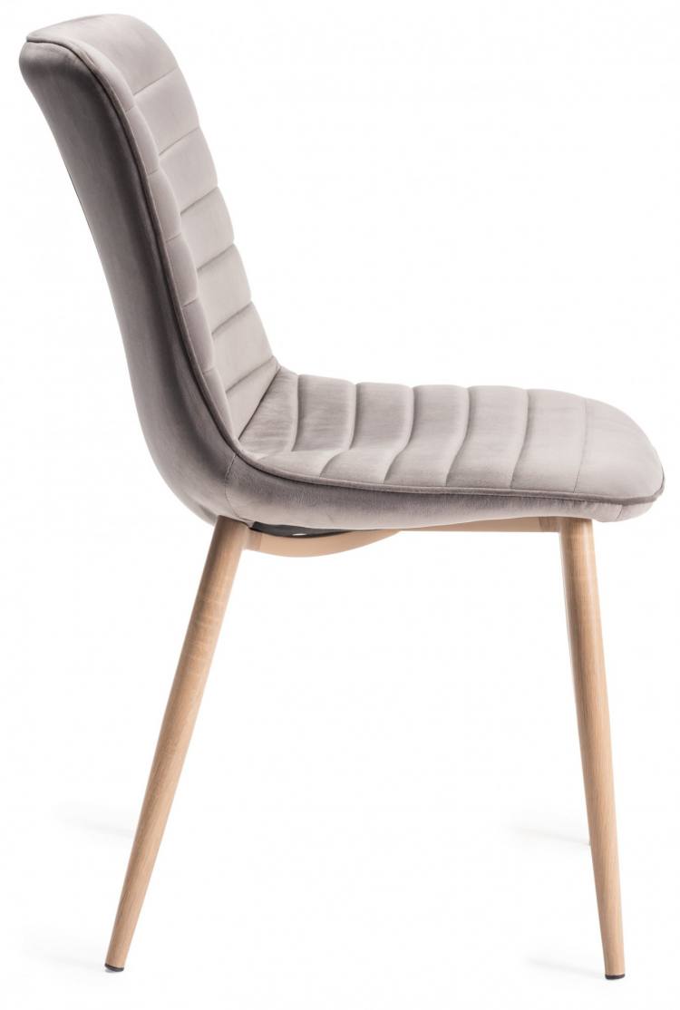 Side View of the Bentley Designs Eriksen Grey Velvet Fabric Chair 