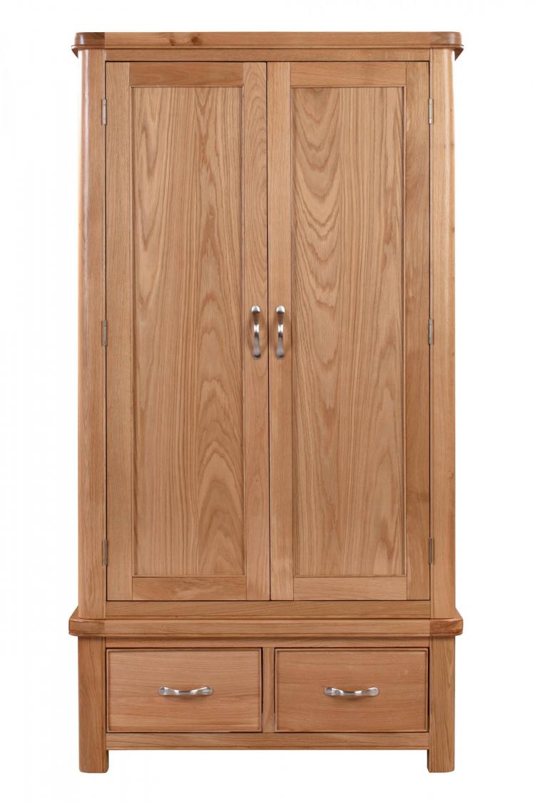 Bakewell Oak Double Wardrobe with Drawers