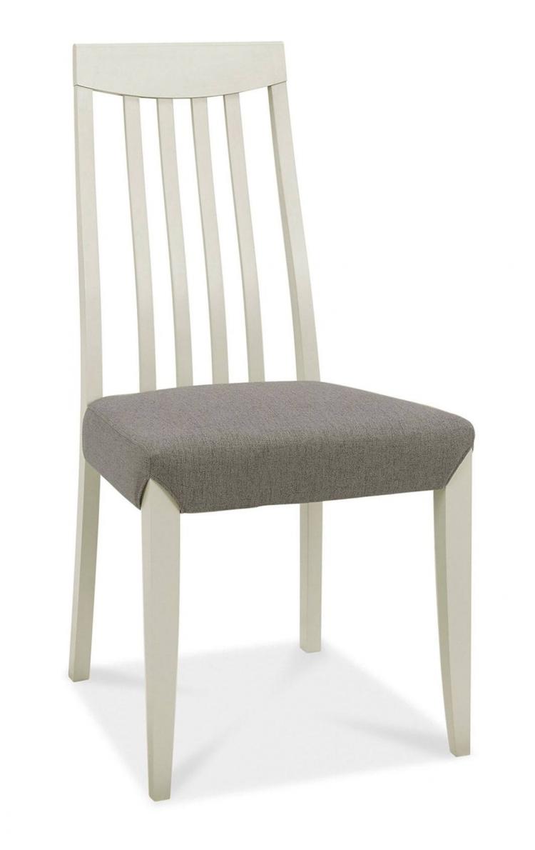 Bentley Designs - Bergen Soft Grey High Back Slatted  Dining Chairs - Titanium Fabric (Pair)