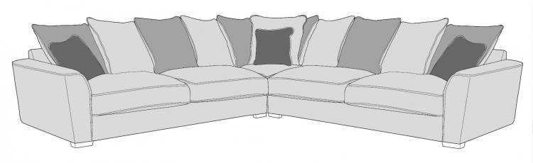 Buoyant Fantasia Pillow Back Large Corner Sofa - LH2 + COR + RH2